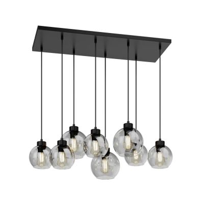 TK Lighting - Cubus riippuvalo 95 cm pitkä, 8-liekkinen, savuharmaa lasi | Alk. 363,00 €