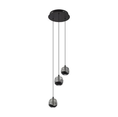 Lucande - Hayley LED-riippuvalaisin 3-lamppuinen musta lasi | Alk. 109,00 €