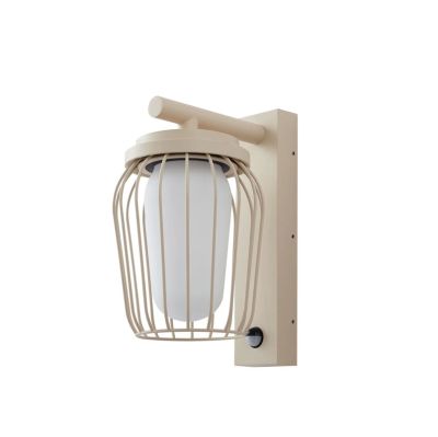 Lucande - Chandan ulkoseinävalaisin, korkeus 30 cm, beige, IP44, anturi | Alk. 87,00 €