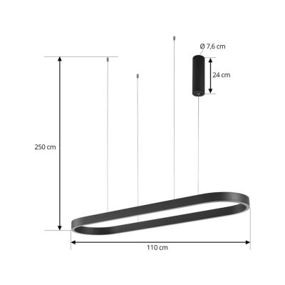 Lucande - Melinay Smart LED-riippuvalaisin musta Tuya CCT | Alk. 274,00 €