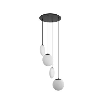 Lucande - Lunelle-riippuvalaisin, 4-lamppuinen, Ø 40 cm, musta lasi | Alk. 175,00 €