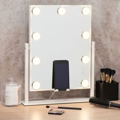 4Living Glow meikkipeili 36x46 cm LED-valoilla, bluetooth, kaiutin valkoinen