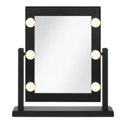 4Living meikkipeili 37x41 cm LED-valoilla musta