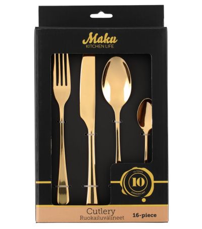 Maku aterimet 16-osainen kulta | Alk. 27,90 €