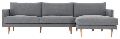 Veke Huurre divaanisohva oikea, Rodeo 104 harmaa, jalka J-138 tammi | Alk. 3 966,00 €
