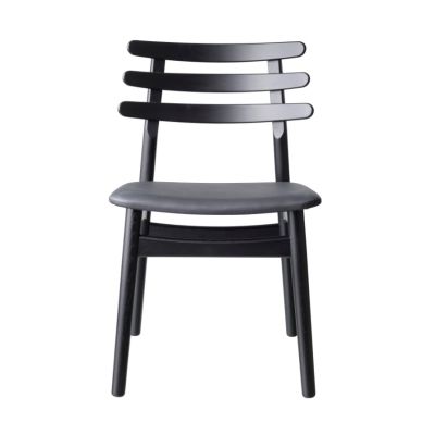 FDB Møbler J48 tuoli Oak black painted-black leather | Alk. 636,00 €