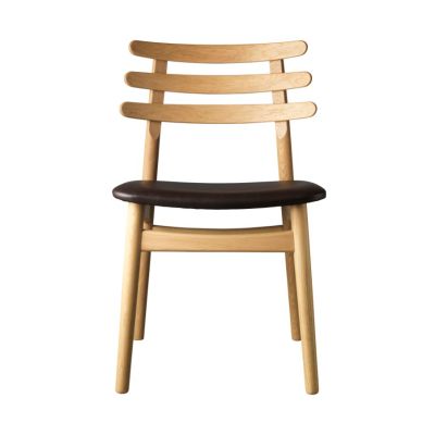 FDB Møbler J48 tuoli Oak nature lacquered-dark brown leather | Alk. 700,90 €