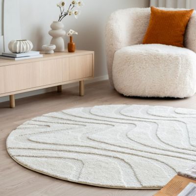 Veke Laine nukkamatto pyöreä 160 cm valkoinen