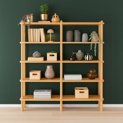 Veke Askel avohylly 138x35x152 cm suoralla päädyllä lakattu tammi, kuvausmalli