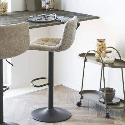 House Nordic Middelfart baarituoli harmaa HN1272, musta jalka