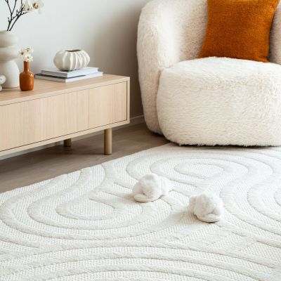 Veke Kaarre nukkamatto 200x290 cm valkoinen