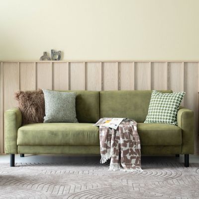Veke Joki 3-istuttava sohva vihreä Adore 59, mustat jalat, kuvausmalli | Alk. 1 095,00 €