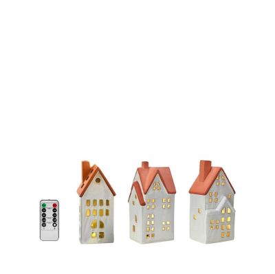 Markslöjd - Molton Decoration Pöytävalaisin 3 pcs. White/Brown | Alk. 73,90 €