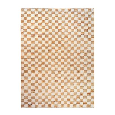 Ferm Living, Käsinkudottu Villamatto Check 200x300 cm Off-White