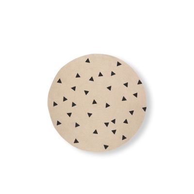 Ferm Living, Pyöreä Juuttimatto Mustilla Kolmioilla Small