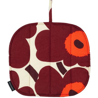 Marimekko Pieni Unikko patalappu, vanilja/viininpunainen/punainen