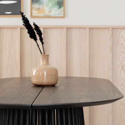 Veke Suoma ruokapöydän kansi ovaali 210x90 cm savunharmaa saarni- Vaurioitunut