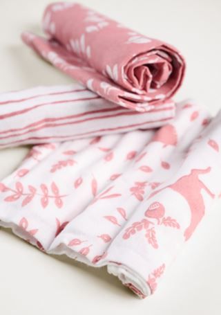 hemtex Forest Flanell flanelliliinat roosa