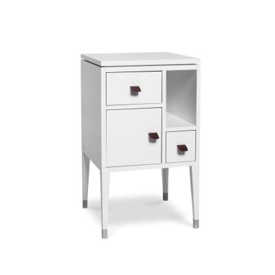 Mavis Abisko korkeat jalat yöpöytä white, kahva ruskeasta poronnahasta cm | Alk. 555,00 €