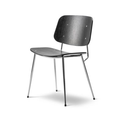 Fredericia Furniture Søborg Metallituoli Musta kromijalka | Alk. 604,00 €
