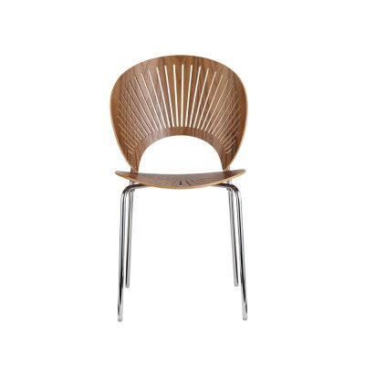 Fredericia Furniture Trinidad 3398 tuoli Kirkaslakattu pähkinänvärinen jalka kromi