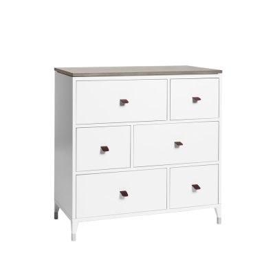 Mavis Abisko lipasto valkoinen, betonitaso, 6 laatikkoa | Alk. 1 586,25 €