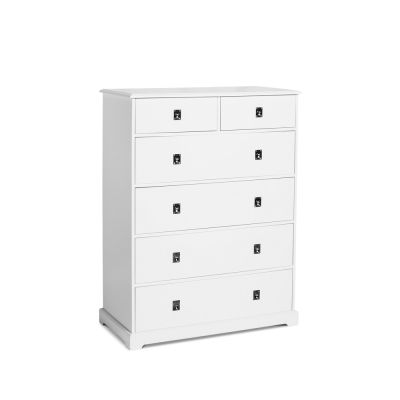 Mavis Smögen lipasto valkoinen, 6 laatikkoa leveä, kromi | Alk. 1 234,99 €