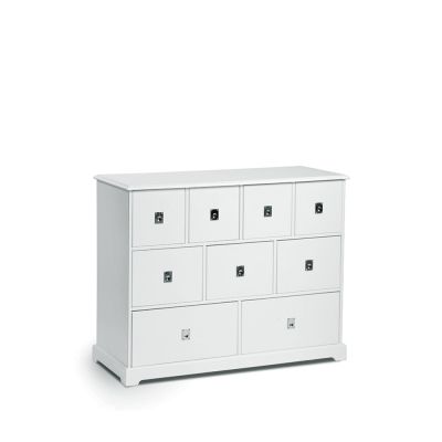 Mavis Smögen lipasto valkoinen, 9 laatikkoa, kromi | Alk. 1 338,25 €