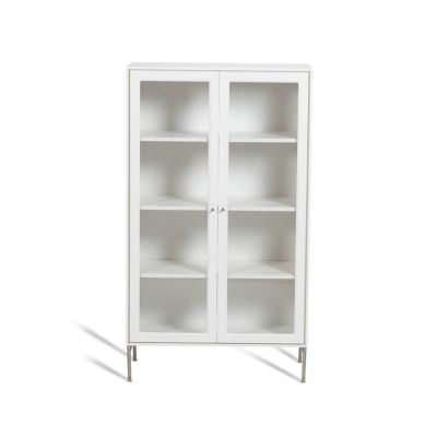 Mavis Volt vitriinikaappi 130 cm valkolakka Yksityiskohdat ruostumattomasta teräksestä | Alk. 1 367,99 €