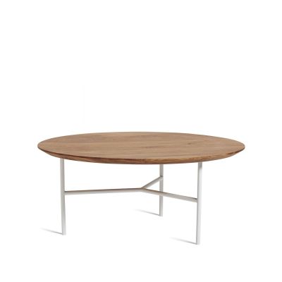 Mavis Tribeca-sohvapöytä tammi öljy rustiikki, valkoiset jalat, ø80 | Alk. 667,59 €