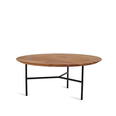 Mavis Tribeca-sohvapöytä tammiöljy rustiikki, mustat jalat, ø80 | Alk. 667,59 €