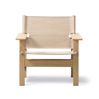 Fredericia Furniture The Canvas Chair - nojatuoli Canvas luonnon-vaalennettu tammiteline