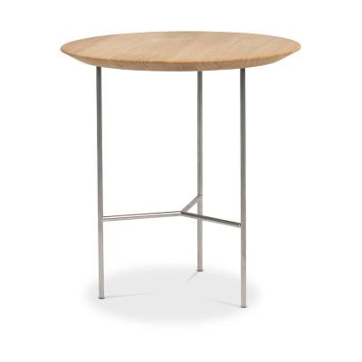 Mavis Tribeca sivupöytä ekkiöljy rustiikki, satiinikromatut jalat, ø47 cm | Alk. 435,00 €