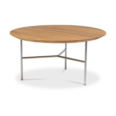 Mavis Tribeca-sohvapöytä tammiöljy rustiikki, satiinikromatut jalat, ø80 | Alk. 649,00 €