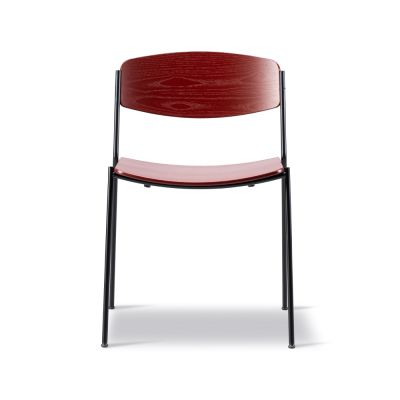 Fredericia Furniture Lynderup 3080 tuoli Punainen pähkinä- musta teräsrunkoinen | Alk. 365,17 €