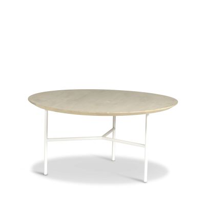 Mavis Tribeca-sohvapöytä saarnit käsitelty, valkoiset jalat, ø80 | Alk. 610,09 €