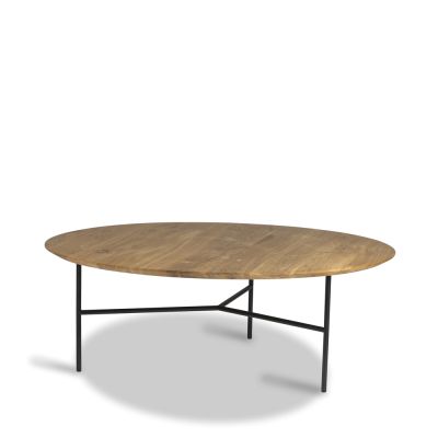 Mavis Tribeca-sohvapöytä tammiöljy rustiikki, mustat jalat, ø110 | Alk. 951,29 €