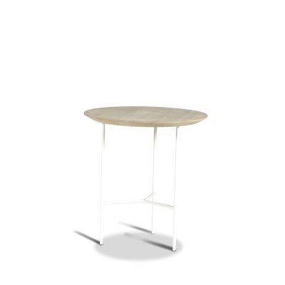Mavis Tribeca sivupöytä tammi saippuoitu rustiikki, valkoiset jalat, ø47 cm | Alk. 415,65 €