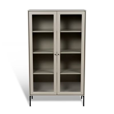 Mavis Volt vitriinikaappi 130 cm beige Yksityiskohdat mustassa | Alk. 1 417,59 €