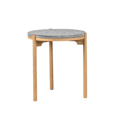 Mavis Dondo sivupöytä valkopigmentoitu tammi Ø45 cm Hiontahiekkakivi | Alk. 1 090,25 €