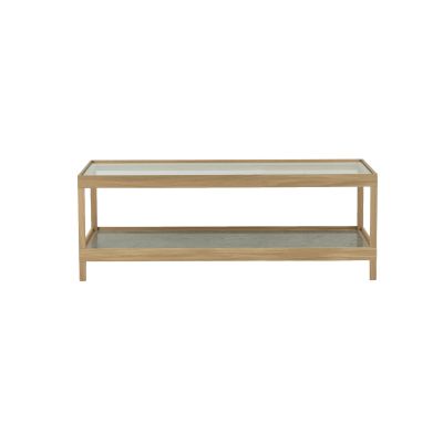 Mavis Ima-sohvapöytä 125x50 cm Valkoinen pigmenttimaalattu tammi, kalkkikivi