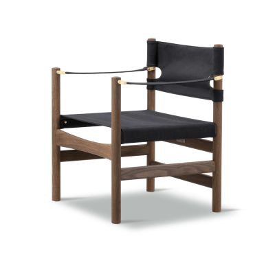 Fredericia Furniture Canvas 21 käsinojatuoli Musta canvasöljytty tammi