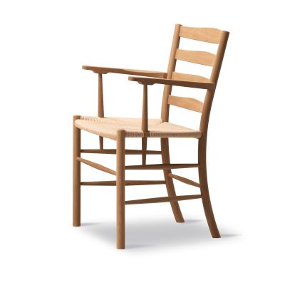 Fredericia Furniture Klint käsinojatuoli Luonnonkudottu öljytty tammi