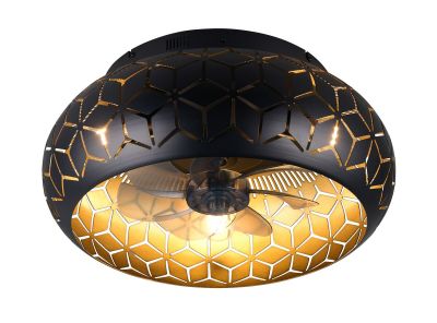 Trio Bidar tuuletinkattovalaisin Ø50 cm mattamusta/kulta