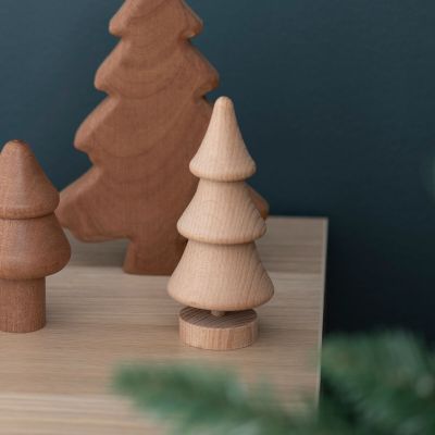 Winteria koristekuusi puinen 13,5 cm luonnonväri