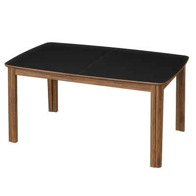 Skovby, SM107 Ruokapoyta 101x160-316-368 cm oljytty pahkinapuu - Musta nanolaminaatti. | Alk. 3 545,00 €