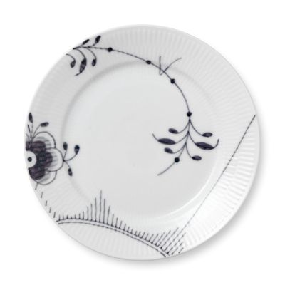 Royal Copenhagen Black Fluted mega musta lautanen 2 Ø 22 cm