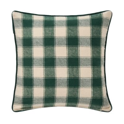 Lexington Wrapped ruudullinen eko flanellityynyliina 50x50 cm Vaalean beigevihreä