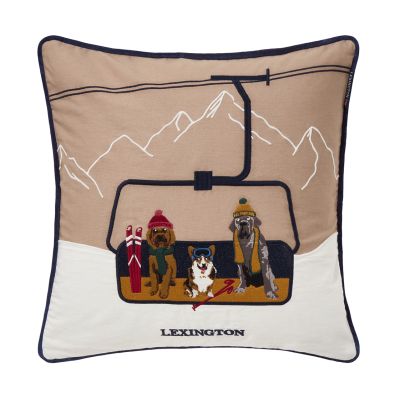 Lexington Dog lift eko. puuvilla twill tyynynpäällinen 50x50 cm Beigevalkoinen