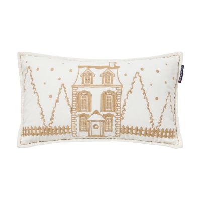 Lexington Winter House eko. samettipuuvillatyyny 30x50 cm White-Light beige